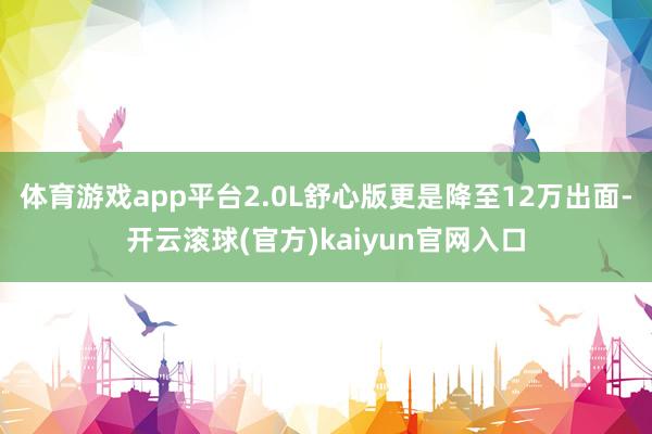 体育游戏app平台2.0L舒心版更是降至12万出面-开云滚球(官方)kaiyun官网入口