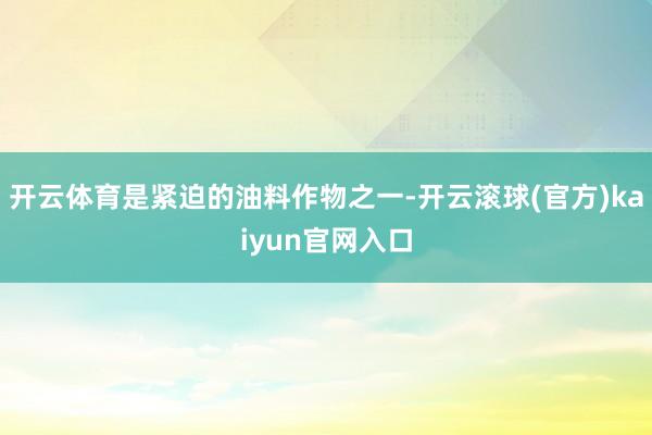 开云体育是紧迫的油料作物之一-开云滚球(官方)kaiyun官网入口