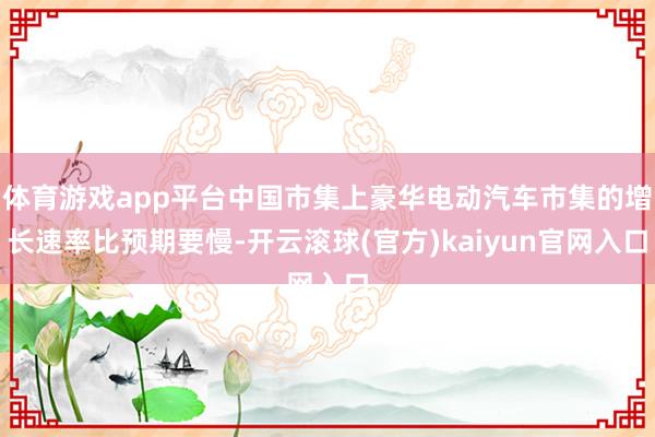 体育游戏app平台中国市集上豪华电动汽车市集的增长速率比预期要慢-开云滚球(官方)kaiyun官网入口